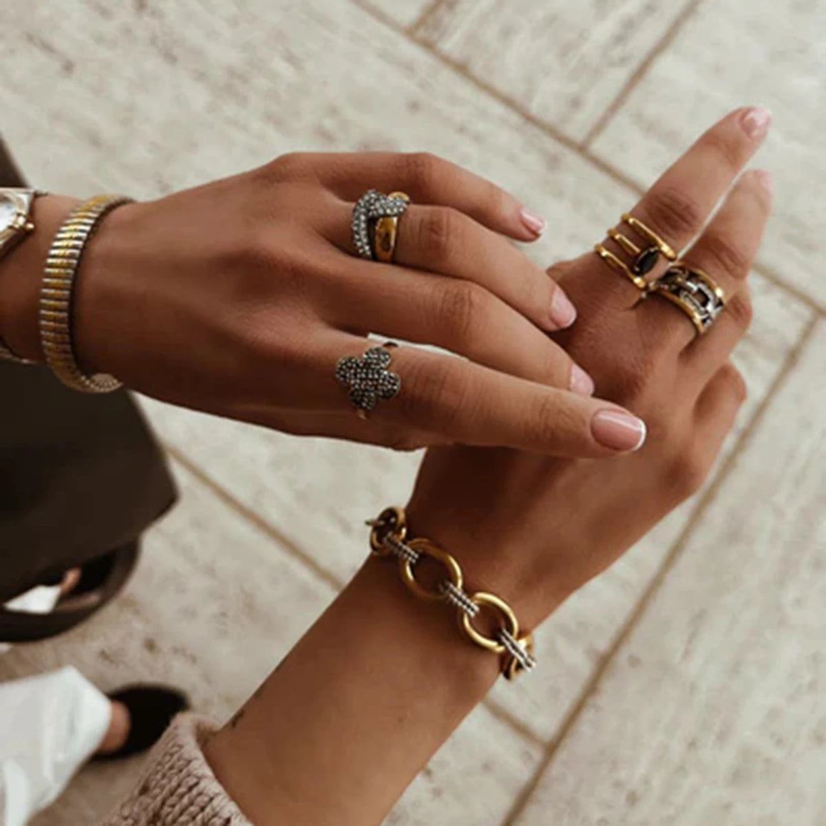 Valessa Gold Stacking Chain Bracelet