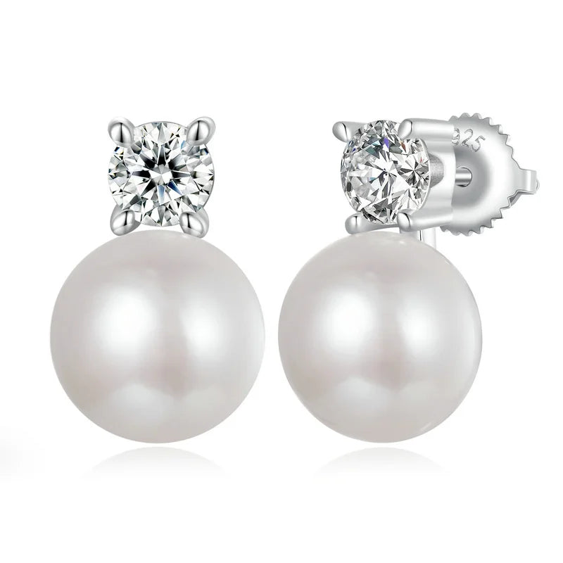 Pearl Aureate Moissanite Studs
