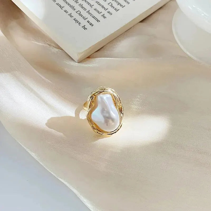 Sunlit Dew Pearl Ring