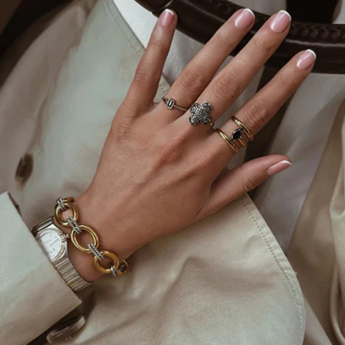 Valessa Gold Stacking Chain Bracelet