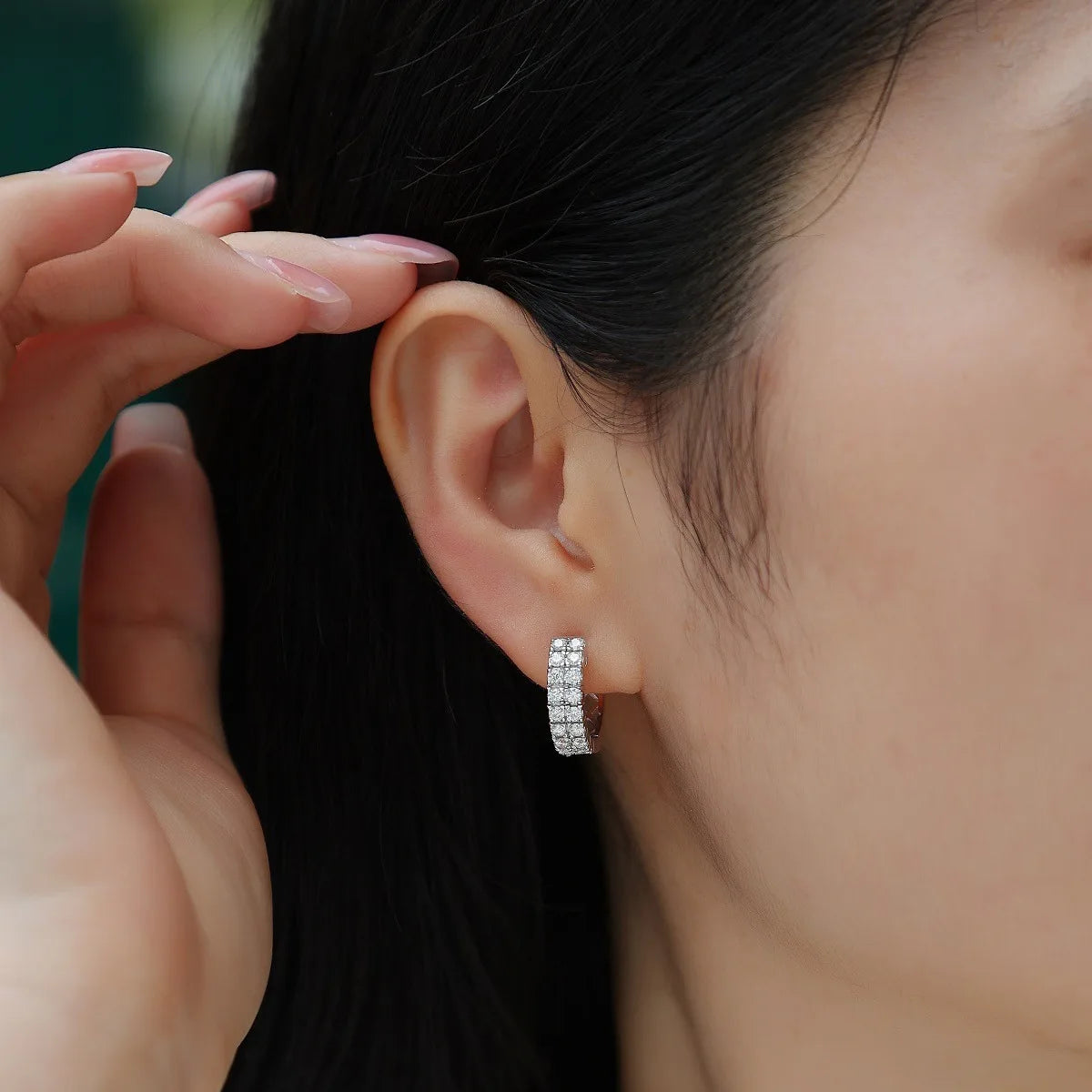 Opaline Loop Moissanite Earrings